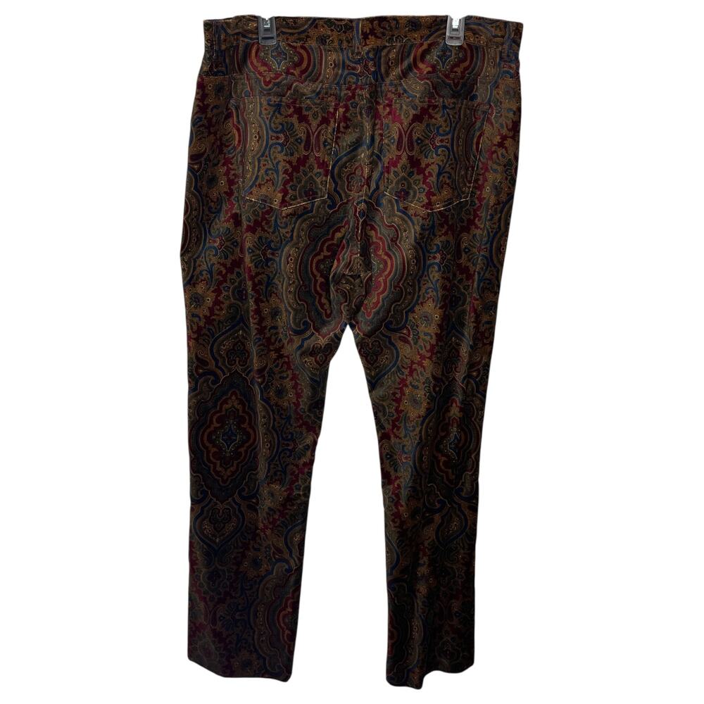 Lauren Ralph Lauren Pants Womens 16 Plus Brown Paisley Print Hong Kong Trousers - Picture 2 of 7